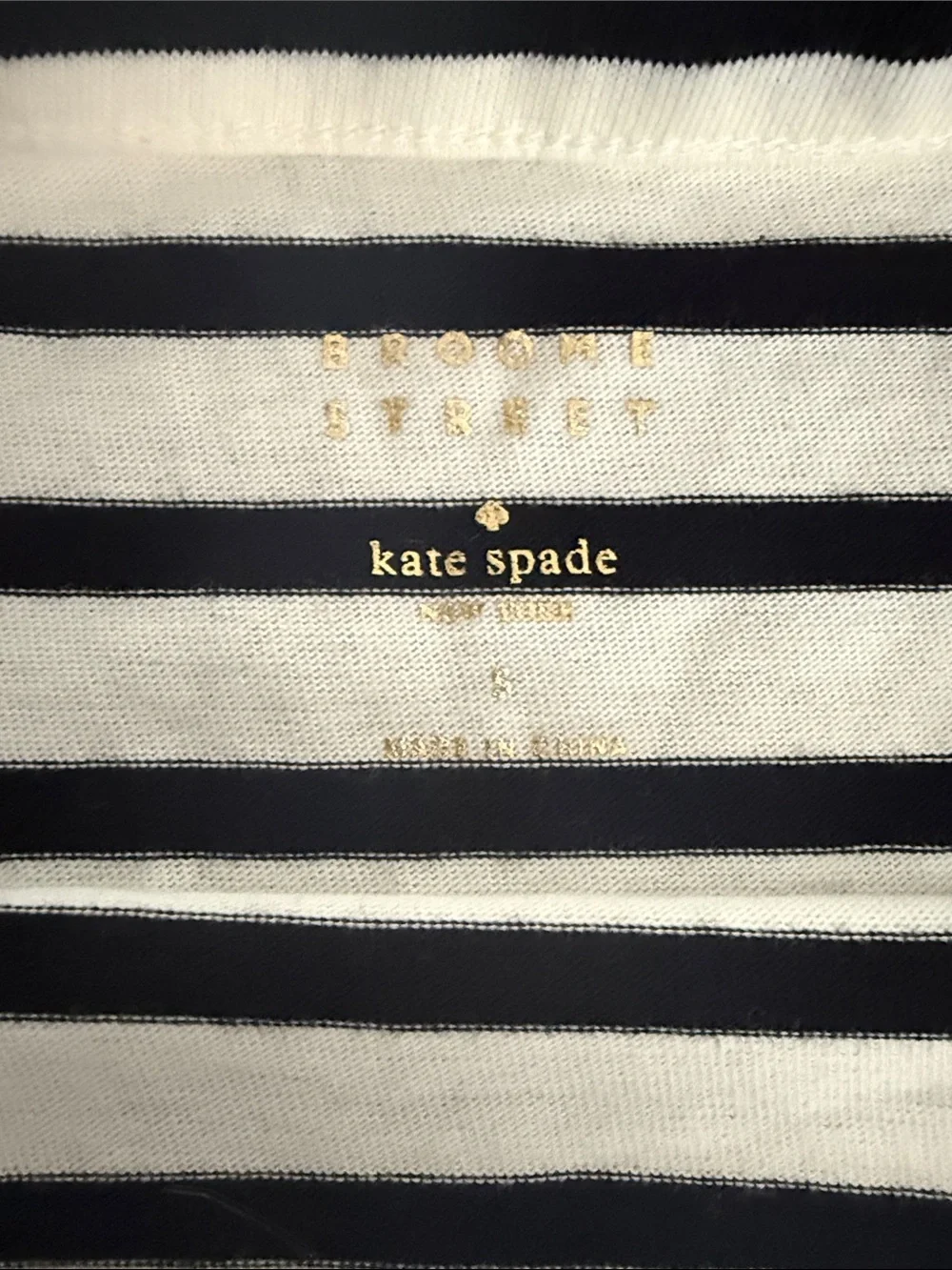 Kate Spade ♠️ Black & White Striped Long Sleeve Top
